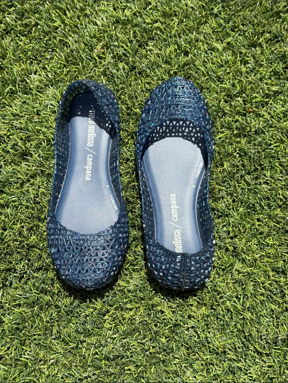 Mini Melissa Navy Blue Jelly Flats for Kids